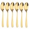 Set 6 linguri Pufo Simple pentru cafea, ceai, desert, otel inoxidabil, auriu, 20 cm