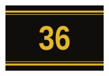 Sticker autoadeziv nr. 36 - Signetten SAFE auriu pe fundal negru
