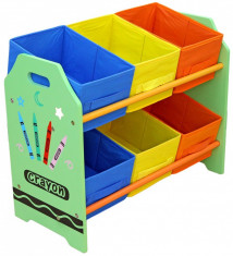 Organizator jucarii cu cadru din lemn Green Crayon foto