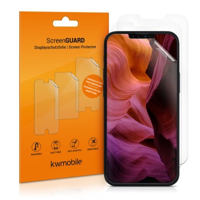 Set 3 Folii de protectie pentru Apple iPhone 13, kwmobile, Fata, Transparenta, 56420.1 foto