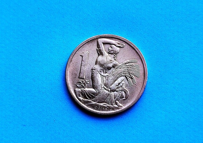 1 Coroana-Korun 1922 Cehoslovacia-stare buna