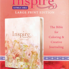 Inspire Catholic Bible NLT Large Print (Leatherlike, Pink Fields with Rose Gold): The Bible for Coloring & Creative Journaling