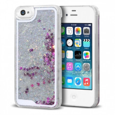 Husa APPLE iPhone 4\4S - Glitter Lichid (Argintiu) foto