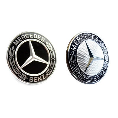 Emblema Mercedes Benz, montare capota, 56mm, bleumarin sau negru foto