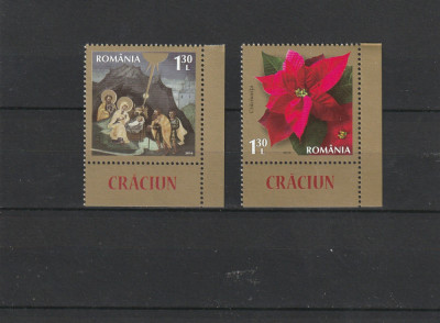 Romania 2016-Craciun,serie 2 valori,colt coala,stanga-jos,dantelate,MNH foto