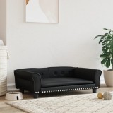 Gossi pat de caini, negru, 95x55x30 cm, piele ecologica