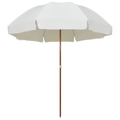 vidaXL Umbrelă soare de grădină cu st&acirc;lp din oțel, nisipiu, 300 cm