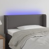 VidaXL Tăblie de pat cu LED, gri, 83x16x78/88 cm, piele ecologică 3123172