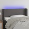 vidaXL Tăblie de pat cu LED, gri, 83x16x78/88 cm, piele ecologică 3123172