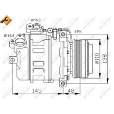 Compresor climatizare Bmw Seria 3 (E46), Seria 5 (E39), 7 (E38), X3 (E83), X5 (E53) Nrf 32465