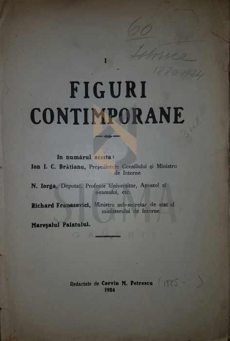 FIGURI CONTIMPORANE Brătianu Iorga , 1924