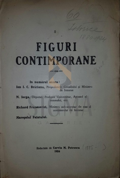 FIGURI CONTIMPORANE Brătianu Iorga , 1924