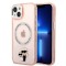 Husa iPhone 15 / iPhone 14 / iPhone 13 - Karl Lagerfeld Hardcase MagSafe (KLHMP14SHNKCIP) - Pink Iconic Karl&amp;Choupette