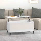 VidaXL Măsuță de cafea, alb extralucios, 90x44,5x45 cm, lemn compozit