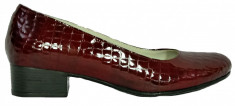 Pantofi dama casual din piele lacuita de culoare rosie Ninna Art 234 foto