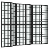 Cumpara ieftin Paravan pliabil cu 6 panouri, stil japonez, negru, 240x170 cm