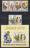 Togo 1979 - Crăciun, Serie + PA + Colita, MNH, Nestampilat