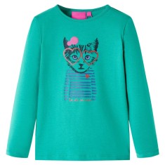 Tricou de copii cu m&acirc;neci lungi, verde aprins, 92