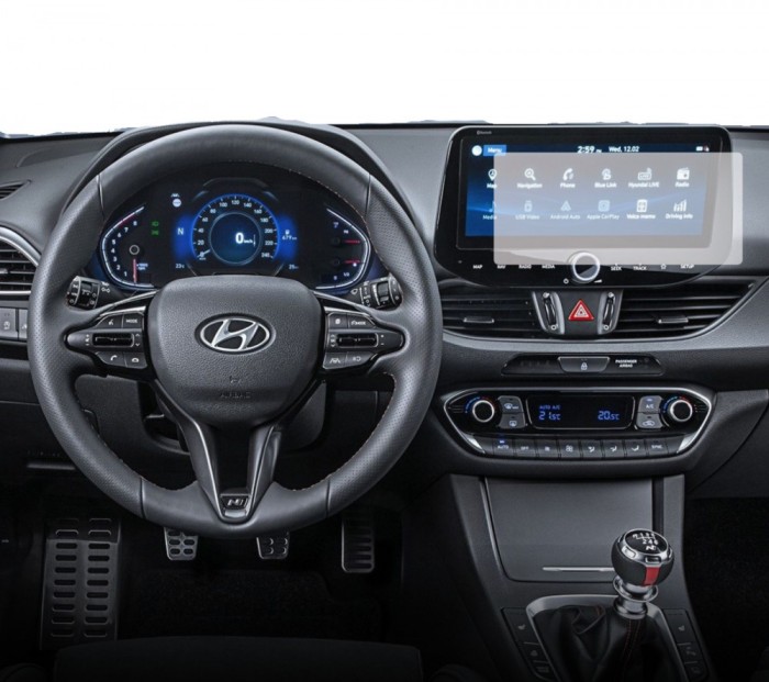 Folie Protectie Navigatie Hyundai I30 2020-2024, 10.2 inch, Duragon, protectie Display Navigatie, silicon Transparent, Anti-zgarieturi, kit instalare