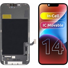 Display cu Touchscreen ZY pentru Apple iPhone 14, cu Rama, Versiune LCD In-Cell IC Movable, Negru