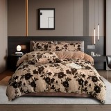 Cumpara ieftin Lenjerie Cocolino pufoasa cu Blanita artificiala iepure Pentru Pat Dublu, 6 piese - EST82