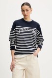 Tommy Jeans pulover de bumbac femei, culoarea bleumarin, DW0DW20251
