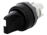 Comutator rotativ 22mm negru 3 poziții