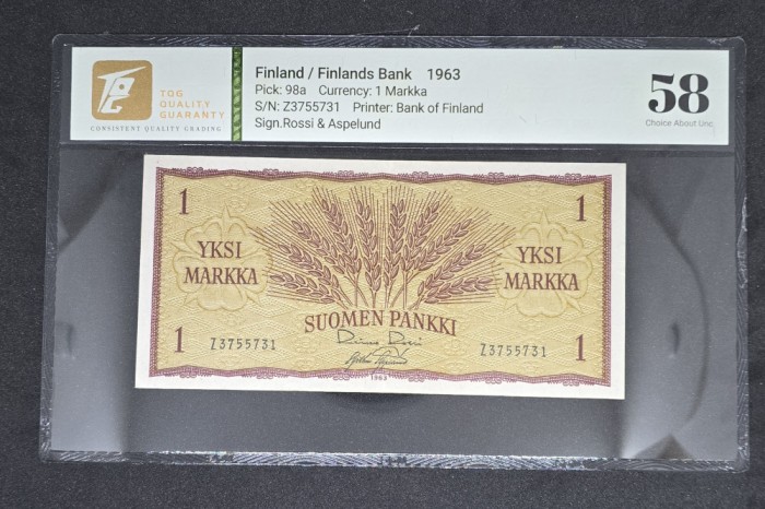 1 Markka 1963 Finlanda