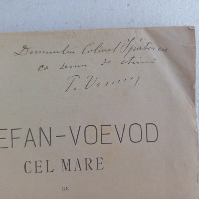 STEFAN VOIEVOD CEL MARE- PETRE VERUSSI CU DEDICATIE SI SEMNATURA-1879 R4.