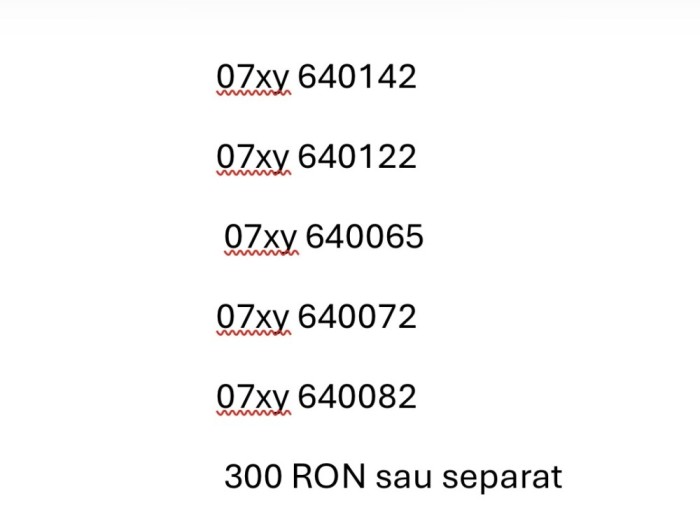 Cartele numere ușoare consecutive