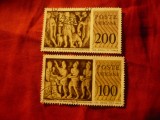 2 Timbre Vatican 1977 -Bazorelief pe sarcofage la Muzeul Vatican ,100+200L stamp