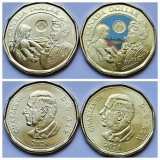 Set 2 &times; 1 Dollar 2024 Canada, Birth of L. M. Montgomery, unc, normala &amp; color