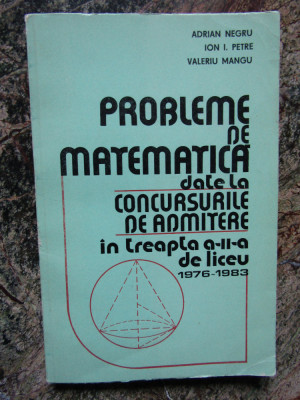 Probleme de matematica date la concursurile de admitere treapta a II-a de liceu foto