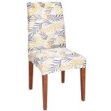 Husa pentru scaun, marime universala, poliester si spandex, 38x70cm, alb, gri si galben Household NewTrend