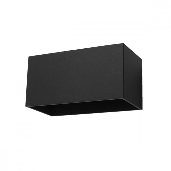 Lampi De Perete Quad Negru Aluminiu 2 Becuri Dreptunghiulare Moderne De Interior