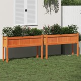 Gossi jardiniere gradina cu picioare, 2 buc., maro ceruit, lemn pin