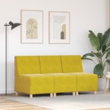 VidaXL Unitate Sofa Modulară Fără Brațe 3 pcs Galben 55 x 74 x 82 cm