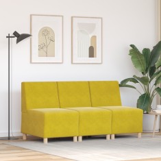vidaXL Unitate Sofa Modulară Fără Brațe 3 pcs Galben 55 x 74 x 82 cm
