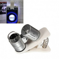 8MM 60x Zoom, microscop, lupa cu UV LED Culoare Alb foto