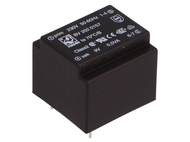 Transformator &Icirc;ncapsulat 0,5VA 230VAC 9V 55mA PCB