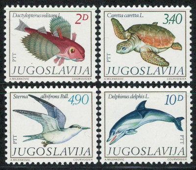Iugoslavia 1980 Mi 1834/37 MNH - Fauna din Mediterana 27-3 foto