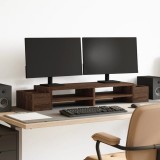 VidaXL Suport monitor cu depozitare, stejar maro, 100x27x15 cm, lemn
