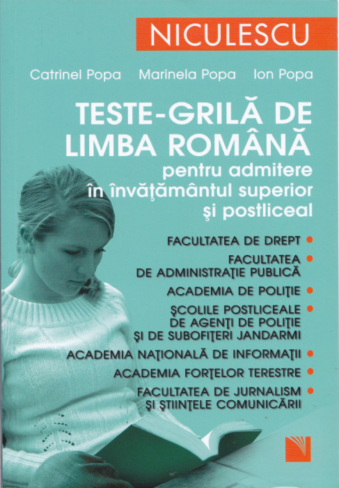 AS - POPA CATRINEL - TESTE-GRILA DE LIMBA ROMANA ADMITERE INVAT. SUPERIOR