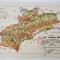 HARTA JUDETULUI TARNAVA - MICA , CU NOUA IMPARTIRE ADMINISTRATIVA lucrata de NICOLAE MOLDOVAN , 1930 , CROMOLITOGRAFIE , SCARA 1 / 300.000