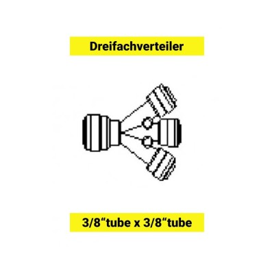 Dreifachverteiler f&amp;uuml;r Schlauch 3/8&amp;quot; foto