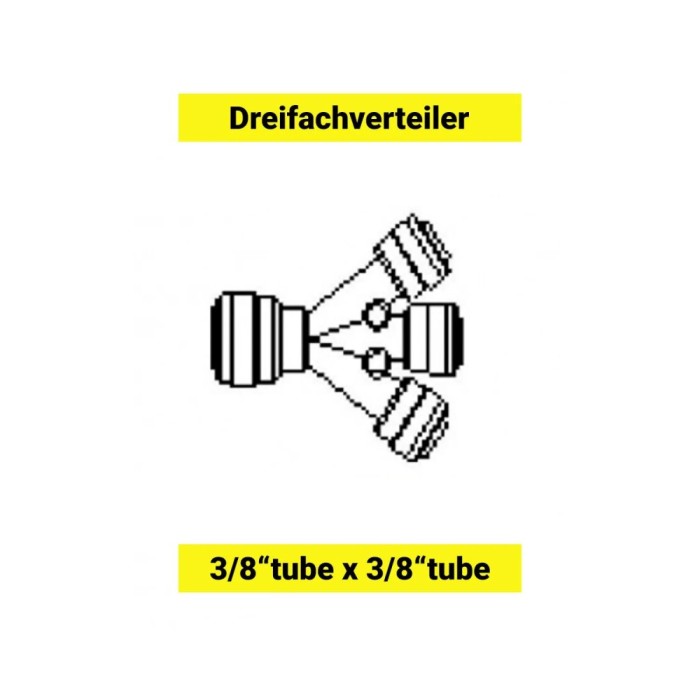 Dreifachverteiler f&uuml;r Schlauch 3/8&quot;