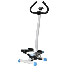 HOMCOM Stepper cu M&acirc;ner și Monitor LCD, Stepper pentru Fitness Acasă cu Pedale Antiderapante, 55x44x108 cm, Alb | Aosom Romania