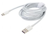 Cablu USB A la USB C 2m alb 66W Quick Charge, Baseus
