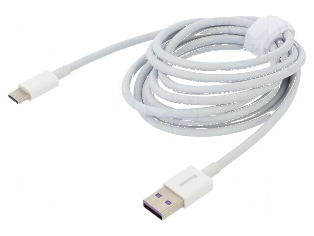 Cablu USB A la USB C 2m alb 66W Quick Charge