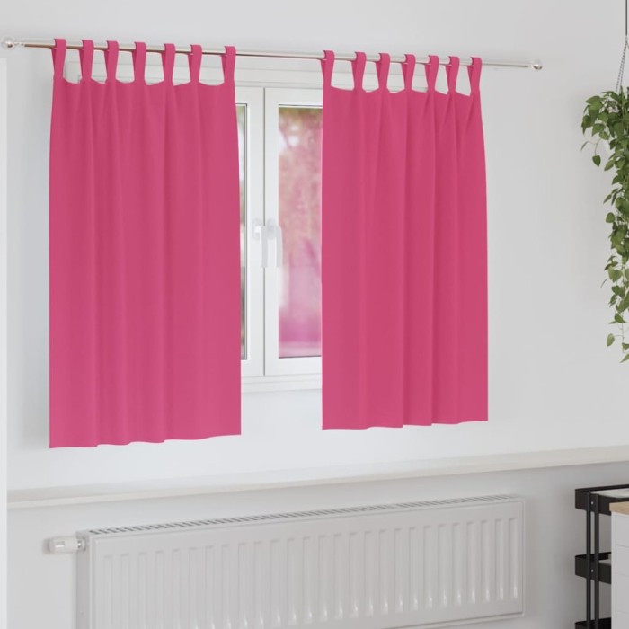 Perdele cu perdele 2 pcs Roz intens Poliester